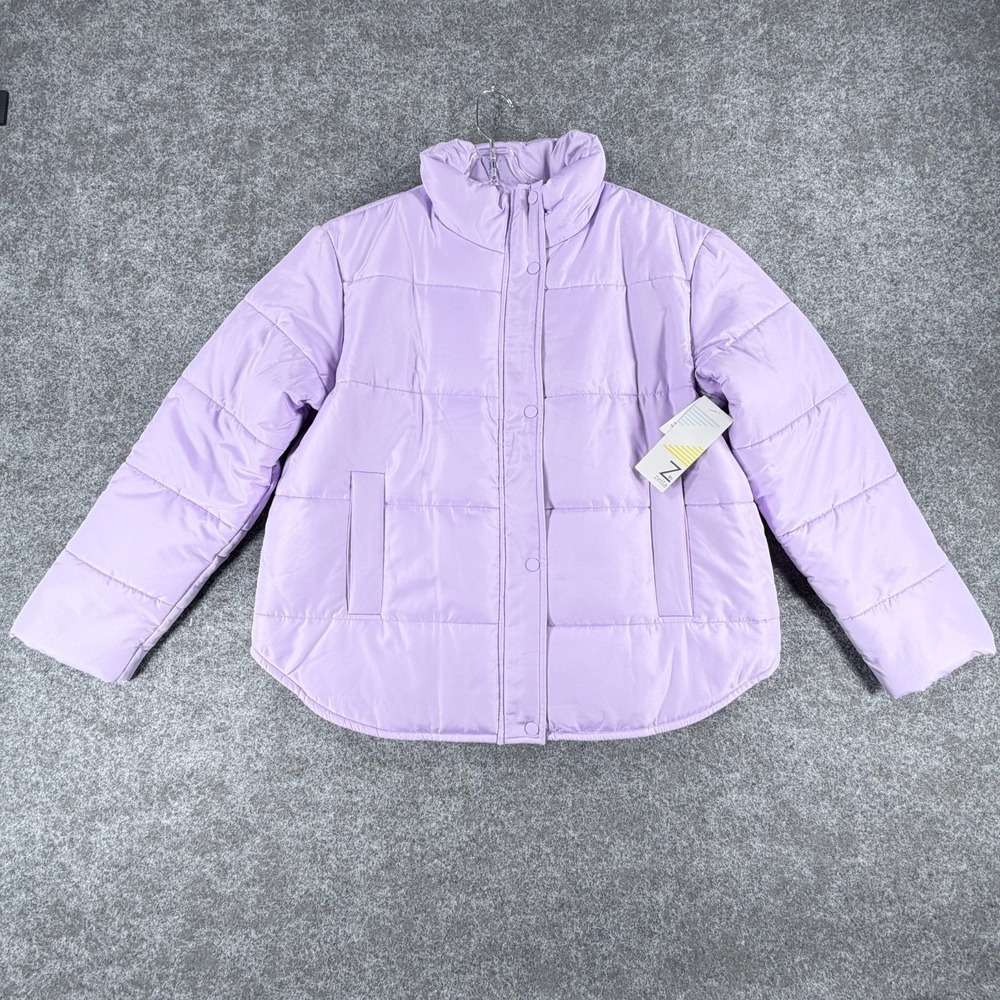 NWT Z By Zella Puffer Jacketā Womens XL Purple Secret Water Resistant Mock Neck